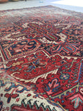 6'3 x 8'5 Antique Persian Heriz / 6x9 vintage Persian rug - Blue Parakeet Rugs