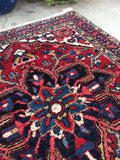 2'7 x 3'2 Square Persian Heriz Rug - Blue Parakeet Rugs