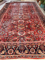 8'10 x 14'10 Antique Palatial Mahal rug #2125 / 9x15 Vintage Rug - Blue Parakeet Rugs