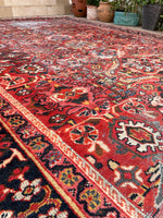 8'10 x 14'10 Antique Palatial Mahal rug #2125 / 9x15 Vintage Rug - Blue Parakeet Rugs