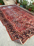 8'10 x 14'10 Antique Palatial Mahal rug #2125 / 9x15 Vintage Rug - Blue Parakeet Rugs