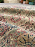 10'7 x 12'7 Square-ish 19th Century Lavar rug #2126 / 11x13 Vintage Rug - Blue Parakeet Rugs