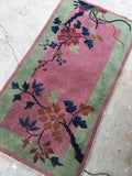 2' x 3'10 antique Chinese Art Deco Rug (#1119) - Blue Parakeet Rugs