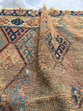 2'3 x 3'11 worn Caucasian scatter mat  (#964) - Blue Parakeet Rugs