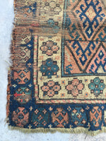 2'3 x 3'11 worn Caucasian scatter mat  (#964) - Blue Parakeet Rugs