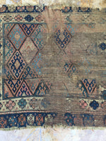 2'3 x 3'11 worn Caucasian scatter mat  (#964) - Blue Parakeet Rugs