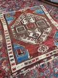 4'2 x 4'7 Square Antique Scatter Rug #2821