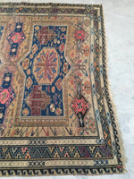 6'4 x 8'6 Antique Soumak flat weave rug (#974T) - Blue Parakeet Rugs