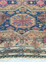 6'4 x 8'6 Antique Soumak flat weave rug (#974T) - Blue Parakeet Rugs