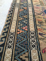 6'4 x 8'6 Antique Soumak flat weave rug (#974T) - Blue Parakeet Rugs