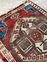 4'2 x 4'7 Square Antique Scatter Rug #2821