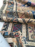 6'4 x 8'6 Antique Soumak flat weave rug (#974T) - Blue Parakeet Rugs