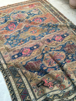 6'4 x 8'6 Antique Soumak flat weave rug (#974T) - Blue Parakeet Rugs