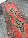 3'10 x 14'4 Antique Karabagh Runner - Blue Parakeet Rugs