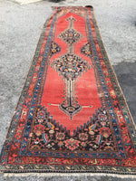 3'10 x 14'4 Antique Karabagh Runner - Blue Parakeet Rugs