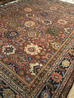 9' x 11'8 Antique Persian Mahal Rug - Blue Parakeet Rugs