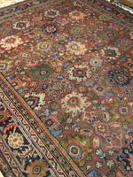 9' x 11'8 Antique Persian Mahal Rug - Blue Parakeet Rugs