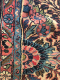 7'3 x 10' antique Persian Kerman - Blue Parakeet Rugs