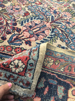 7'3 x 10' antique Persian Kerman - Blue Parakeet Rugs