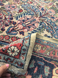 7'3 x 10' antique Persian Kerman - Blue Parakeet Rugs