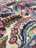 7'3 x 10' antique Persian Kerman - Blue Parakeet Rugs