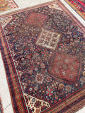 5' x 6'5 Antique worn Persian Qashqai rug #2339 - Blue Parakeet Rugs