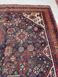 5' x 6'5 Antique worn Persian Qashqai rug #2339 - Blue Parakeet Rugs