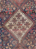 5' x 6'5 Antique worn Persian Qashqai rug #2339 - Blue Parakeet Rugs