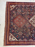 5' x 6'5 Antique worn Persian Qashqai rug #2339 - Blue Parakeet Rugs