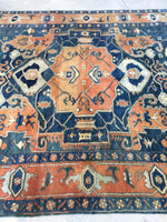 7'4 x 8'2 Vintage Heriz Rug (#803) - Blue Parakeet Rugs