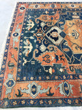 7'4 x 8'2 Vintage Heriz Rug (#803) - Blue Parakeet Rugs