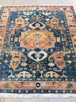 7'4 x 8'2 Vintage Heriz Rug (#803) - Blue Parakeet Rugs