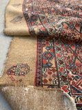 3'8 x 19'7 Antique camel hair runner #2001 / 4x20 Vintage runner - Blue Parakeet Rugs