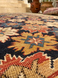 3'11 X 11'9 Antique Caucasian Runner #1841 /  4x12 Vintage Runner - Blue Parakeet Rugs