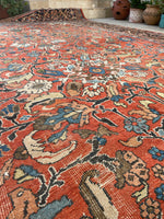 11'1 x 18'6 Antique Palatial Mahal rug #2192 / 11x19 Vintage Rug - Blue Parakeet Rugs