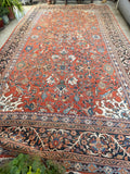 11'1 x 18'6 Antique Palatial Mahal rug #2192 / 11x19 Vintage Rug - Blue Parakeet Rugs