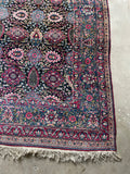 8’ x 11’5 Antique Persian Tehran Rug #2724-AL / Large Vintage Rug - Blue Parakeet Rugs