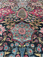 8’ x 11’5 Antique Persian Tehran Rug #2724-AL / Large Vintage Rug - Blue Parakeet Rugs