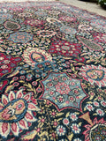 8’ x 11’5 Antique Persian Tehran Rug #2724-AL / Large Vintage Rug - Blue Parakeet Rugs