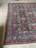 8’ x 11’5 Antique Persian Tehran Rug #2724-AL / Large Vintage Rug - Blue Parakeet Rugs