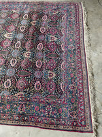 8’ x 11’5 Antique Persian Tehran Rug #2724-AL / Large Vintage Rug - Blue Parakeet Rugs