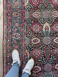 8’ x 11’5 Antique Persian Tehran Rug #2724-AL / Large Vintage Rug - Blue Parakeet Rugs