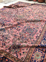 10'2 x 13'5 Antique Persian pink Mahal Rug (#593) - Blue Parakeet Rugs