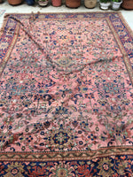 10'2 x 13'5 Antique Persian pink Mahal Rug (#593) - Blue Parakeet Rugs