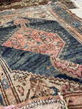 3'7 x 5'1 Antique rug #922 / 4x5 Vintage rug - Blue Parakeet Rugs