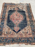 3'7 x 5'1 Antique rug #922 / 4x5 Vintage rug - Blue Parakeet Rugs