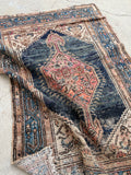 3'7 x 5'1 Antique rug #922 / 4x5 Vintage rug - Blue Parakeet Rugs