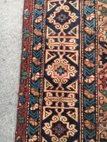 4'11" x 7' Collectible Kuba rug - 1880s - Blue Parakeet Rugs