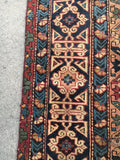 4'11" x 7' Collectible Kuba rug - 1880s - Blue Parakeet Rugs