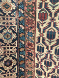 4'11" x 7' Collectible Kuba rug - 1880s - Blue Parakeet Rugs